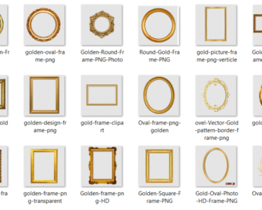 Golden Photo Frame PNG