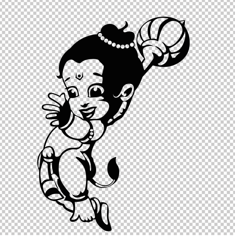 Bal-Hanuman-Clipart-Black-and-white