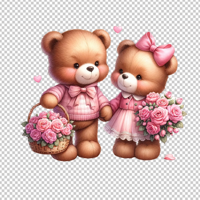 Couple-Teddy-Bear-Vector-PNG