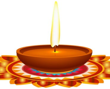 Diya Decoration PNG with Rangoli