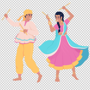 Garba-Images-PNG-couple-Dandia-Dance-Clipart