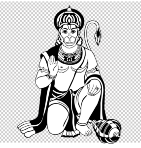 God-Hanuman-PNG-Black-and-White