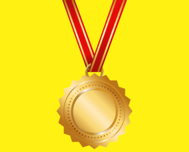 Gold Medal Vector with Ribbon