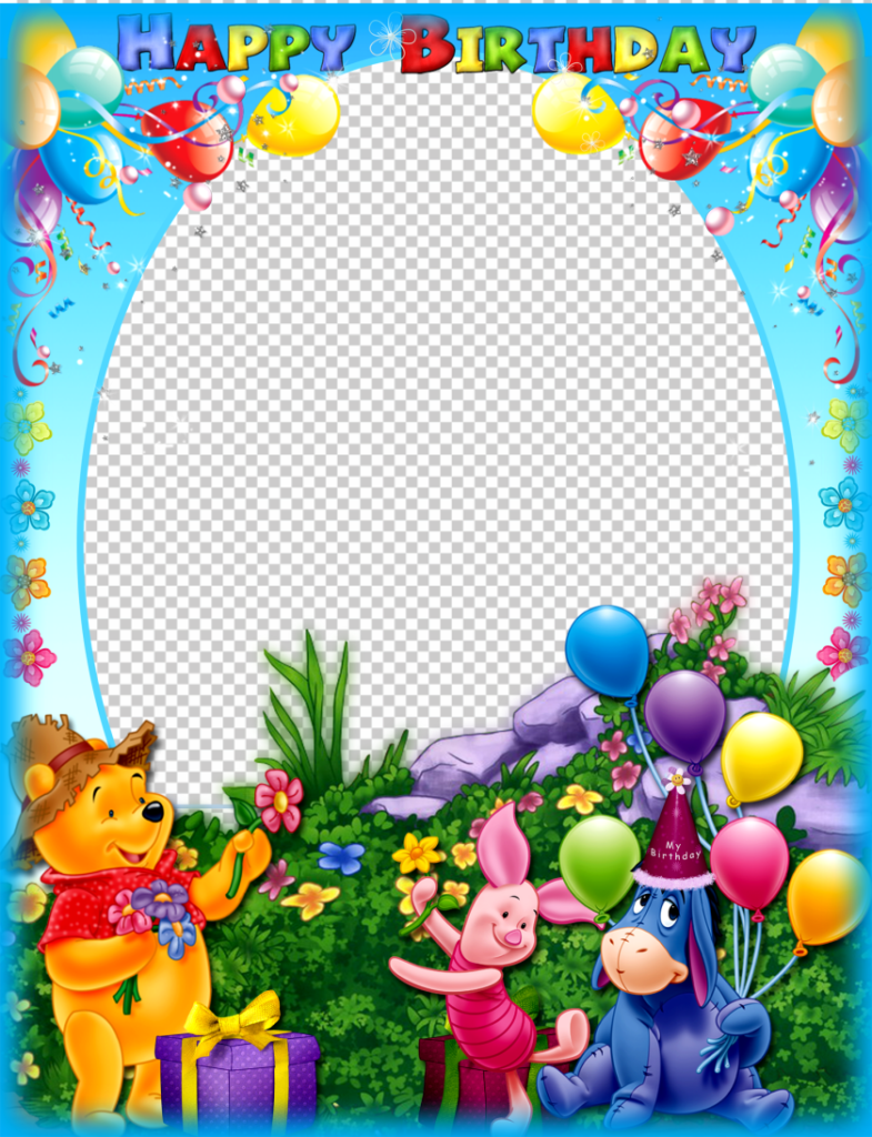 Happy-Birthday-frame-with-Winnie-the-Pooh