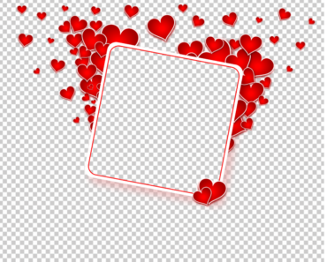 Heart Cluster Frame PNG