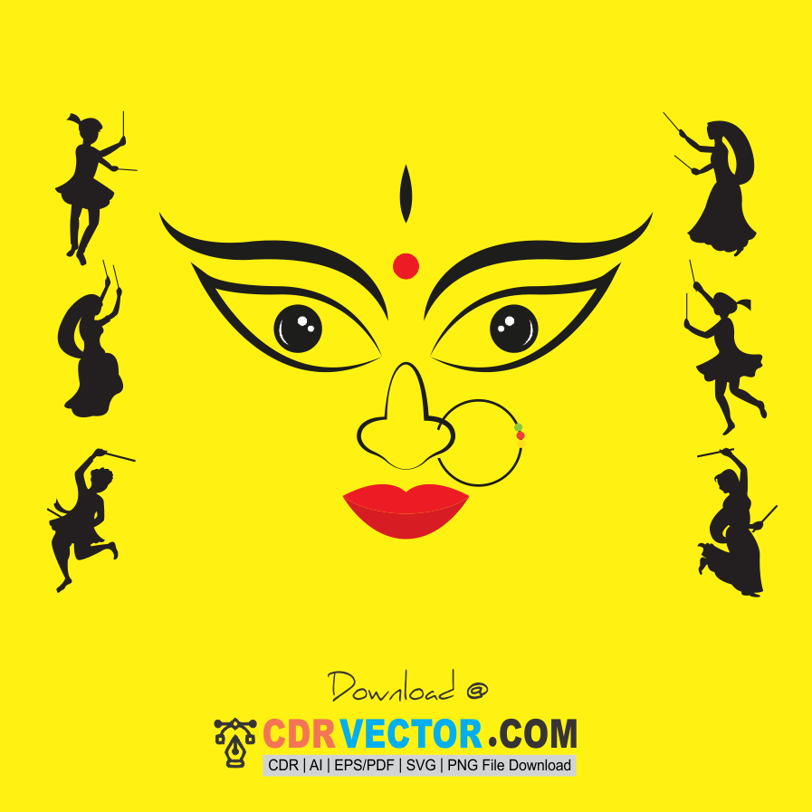 Navratri-Clipart-Black-and-White