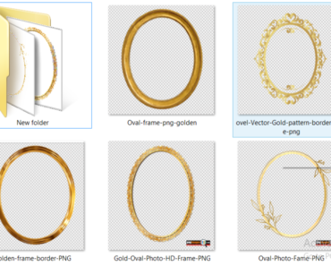 Golden Oval Frame PNG