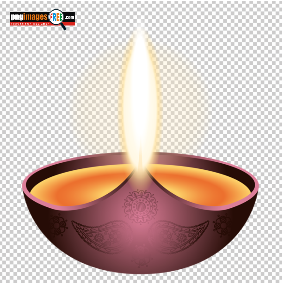 Purple_Diwali_Diya__PNG_Image