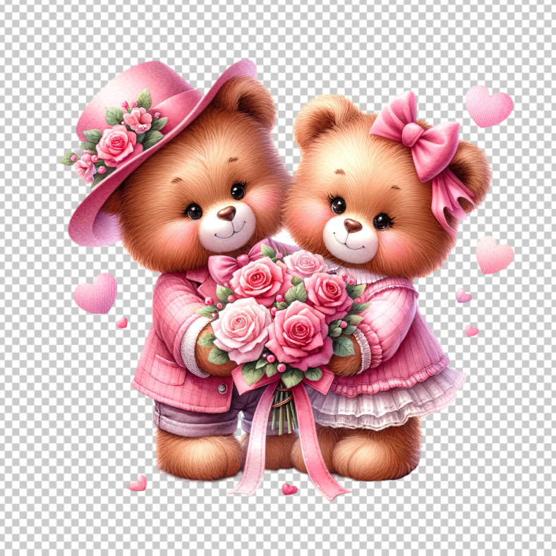 Teddy-Bear-With-Flower-PNG