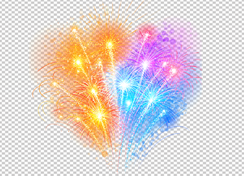 Multi-colored-fireworks-png