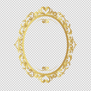 Ovel-Vector-Gold-pattern-border-frame-png