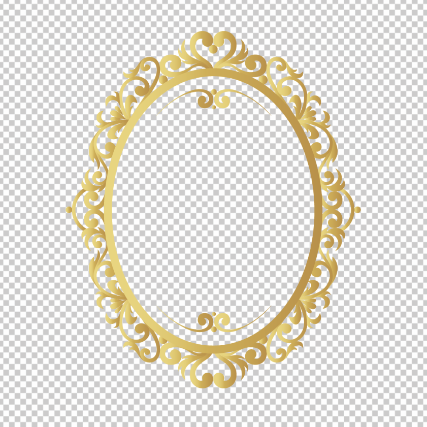 Ovel-Vector-Gold-pattern-border-frame-png